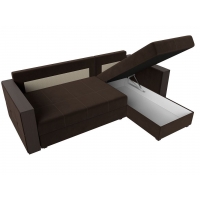 Угловой диван Валенсия (микровельвет коричневый) - Изображение 4